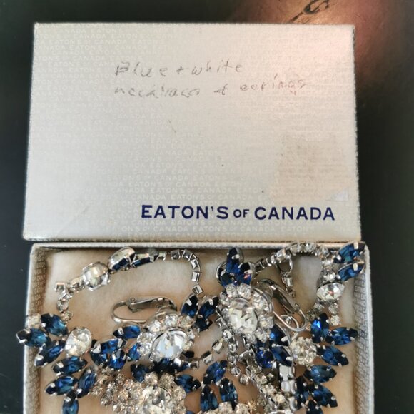 Vintage Sterling Jay Kel Rhinestone Necklace and Earring Set - Picture 15 of 15